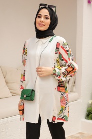 Ecru Hijab Tunic 3797E - Thumbnail