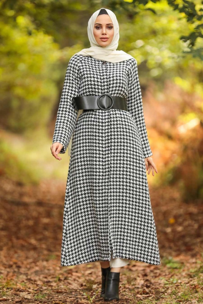 Ecru Hijab Coat 5510E - 1