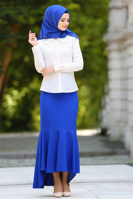 Ecru-Nayla Collection -Hijab Chemisier 2022E