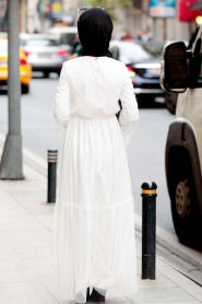 Ecru - Nayla Collection - Robe Hijab 100412E - Thumbnail