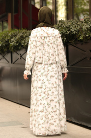 Ecru- Nayla Collection - Robe Hijab 10361E - Thumbnail