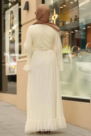 Ecru - Nayla Collection - Robe Hijab - 1340E - Thumbnail