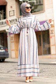 Ecru - Nayla Collection - Robe Hijab - 8040E - Thumbnail