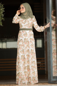 Ecru - Nayla Collection - robe hijab 815208E - Thumbnail
