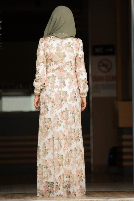 Ecru - Nayla Collection - robe hijab 815208E - 5