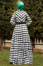 Ecru - Nayla Collection - Robe quotidienne Hijab 8412E - Thumbnail