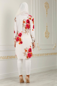 Ecru- Nayla Collection - Tunique Hijab 1562E - Thumbnail