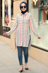 Ecru - Nayla Collection - Tunique Hijab 4091E - Thumbnail
