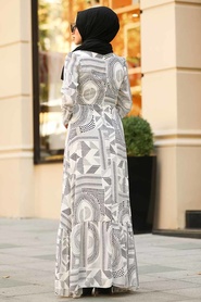 Ecru - Neva Style - Robe Hijab - 1350E - Thumbnail