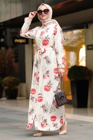 Ecru - Neva Style - Robe Hijab - 1614E - Thumbnail