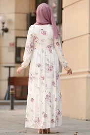 Ecru - Neva Style - Robe Hijab - 31911E - Thumbnail