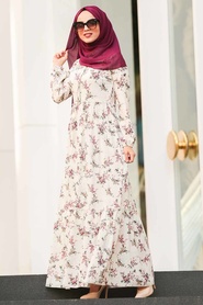Ecru - Neva Style - Robe Hijab - 3191E - Thumbnail