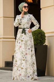 Ecru - Neva Style - Robe Hijab - 815248E - Thumbnail