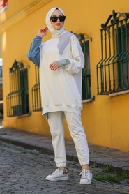 Ecru-Neva Style-Tunique Hijab-30261E - Thumbnail
