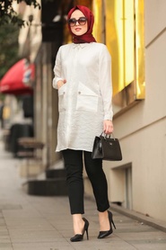 Ecru- Neva Style - Tunique Hijab- 5753E - Thumbnail