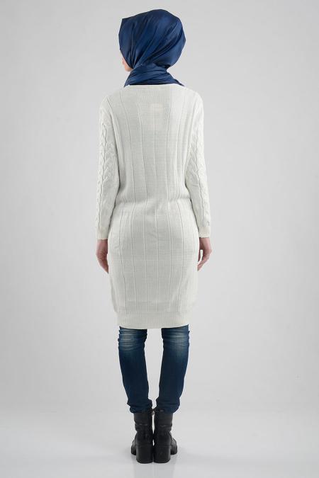 Ekru Triko Tesettür Tunik 3061E - 3