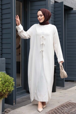 Elbiseli Ekru Tesettür İkili Takım 76091E - 2