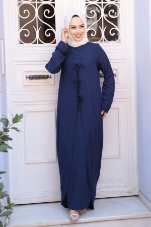 Elbiseli Lacivert Tesettür İkili Takım 76091L - 2