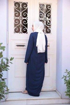 Elbiseli Lacivert Tesettür İkili Takım 76091L - 4