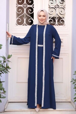 Elbiseli Lacivert Tesettür İkili Takım 76852L - 3