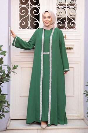 Elbiseli Yeşil Tesettür İkili Takım 76852Y - 2