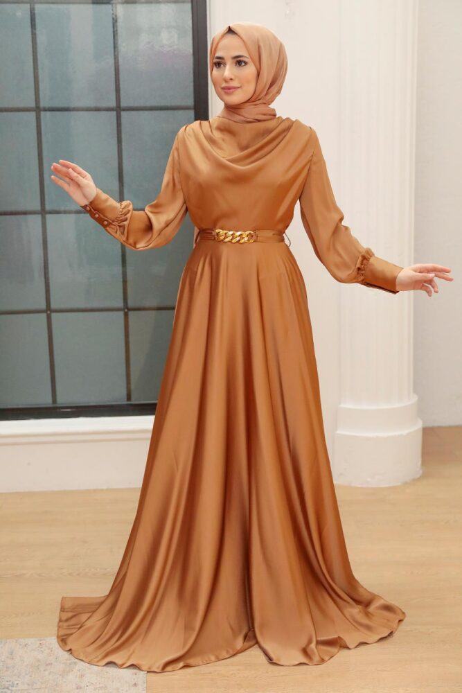 Elegant Sunuff Colored Muslim Engagement Dress 3460TB - 1