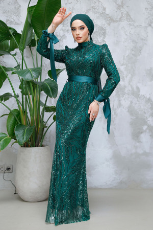 Emerald Green Modest Gown 4791ZY - 2