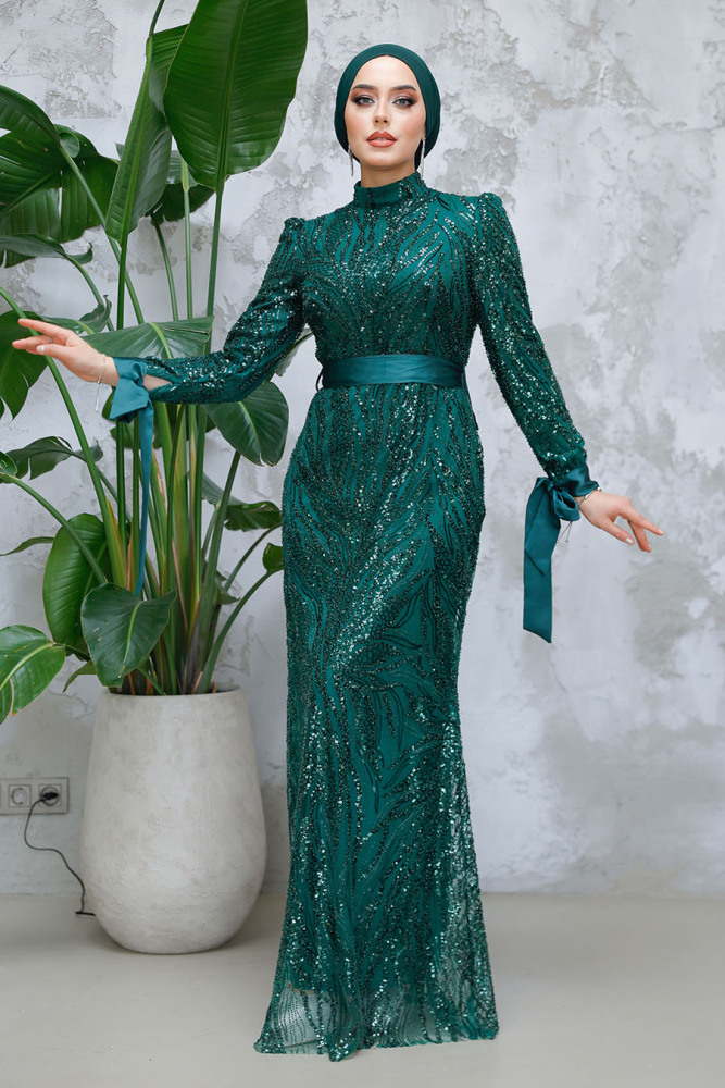 Emerald Green Modest Gown 4791ZY - 3