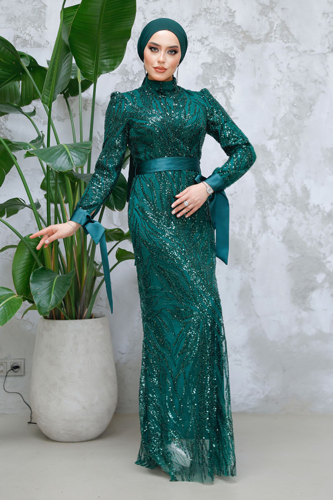 Emerald Green Modest Gown 4791ZY - 1