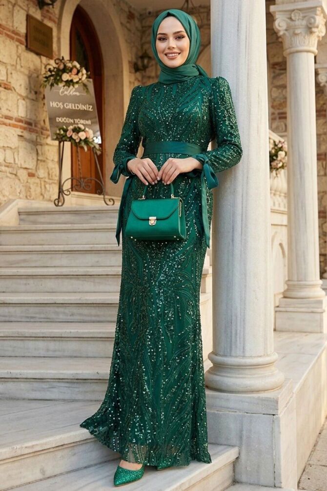 Emerald Green Modest Gown 4791ZY - 1