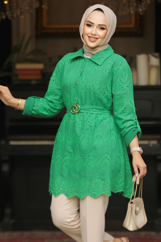 Emerald Green Modest Tunic 14252ZY - 2