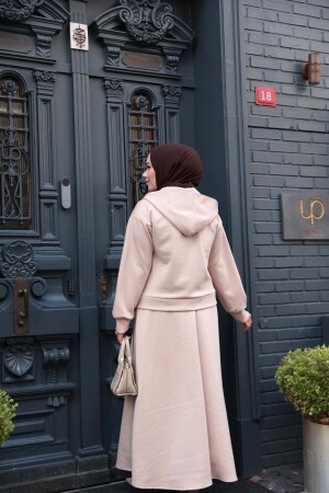 Etekli Bej Tesettür Modal İkili Takım 56781BEJ - 4