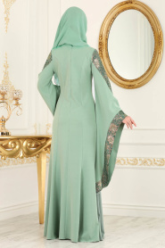 Evening Dress - Almond Green Evening Dress 4020CY - Thumbnail