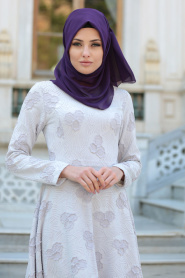 Evening Dress - Baby Blue Hijab Dress 17871BM - Thumbnail