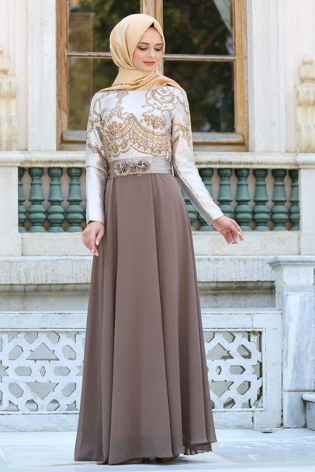 Evening Dress - Cherry Hijab Dress 2727VZN