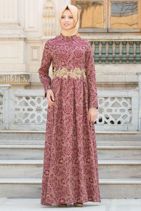 Evening Dress - Cherry Hijab Dress 7345VSN