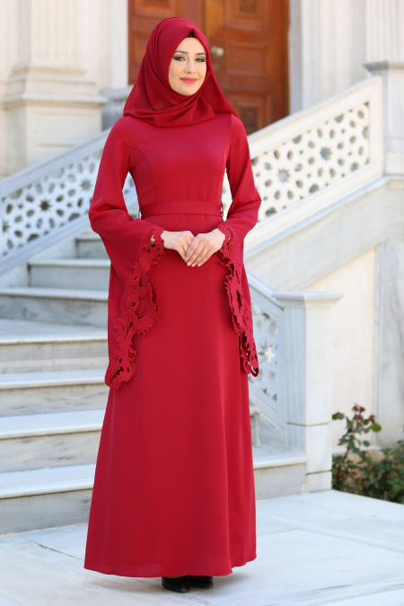 Evening Dress - Claret Red Evening Dress 2338BR
