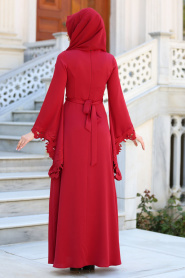 Evening Dress - Claret Red Evening Dress 2338BR - Thumbnail