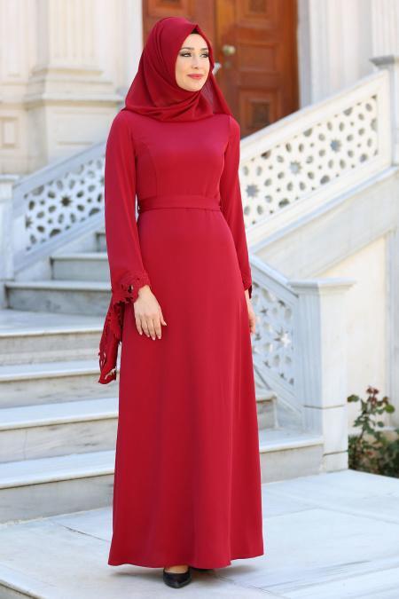 Evening Dress - Claret Red Evening Dress 2338BR - 2