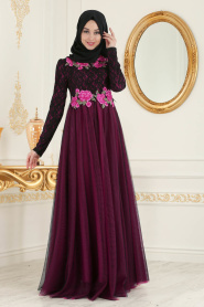 Evening Dress - Fuchsia Evening Dress 7531F - Thumbnail