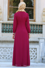 Evening Dress - Fuchsia Hijab Dress 4216F - Thumbnail