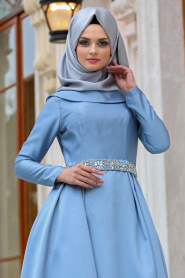 Evening Dress - Grey Hijab Dress 2363GR - Thumbnail