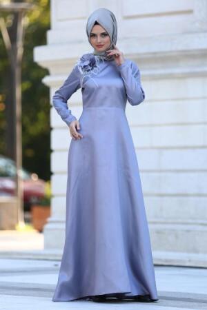 Evening Dress - Lila Hijab Dress 3557LILA - 1