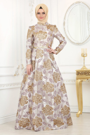 Evening Dress - Lila Hijab Dress 8186LILA - Thumbnail