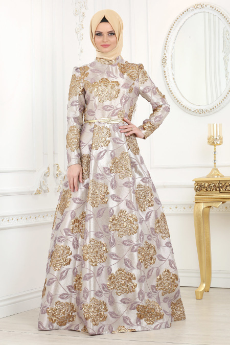 Evening Dress - Lila Hijab Dress 8186LILA