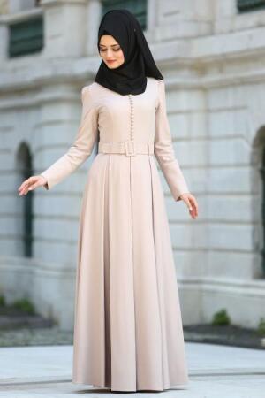 Evening Dress - Mink Hijab Dress 72430V - 1