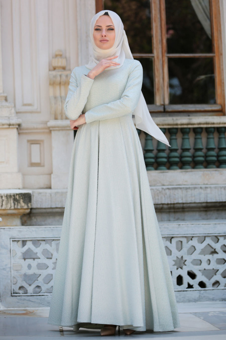 Evening Dress - Mint Hijab Dress 2080MINT
