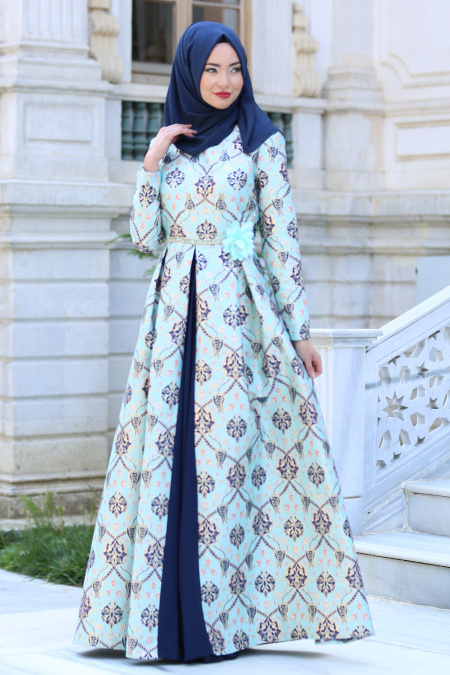 Evening Dress - Mint Hijab Dress 2646MINT