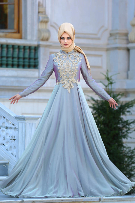 Evening Dress - Mint Hijab Dress 3502MINT