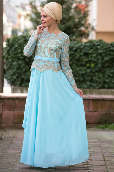 Evening Dress - Turquaz Hijab Dress 7025TR